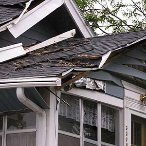 House with Storm Damage